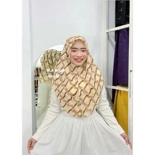 ฮิญาบสวมสำเร็จชีฟอง ทรงโค้ง หลังนางฟ้า ขนาดหลาสกู