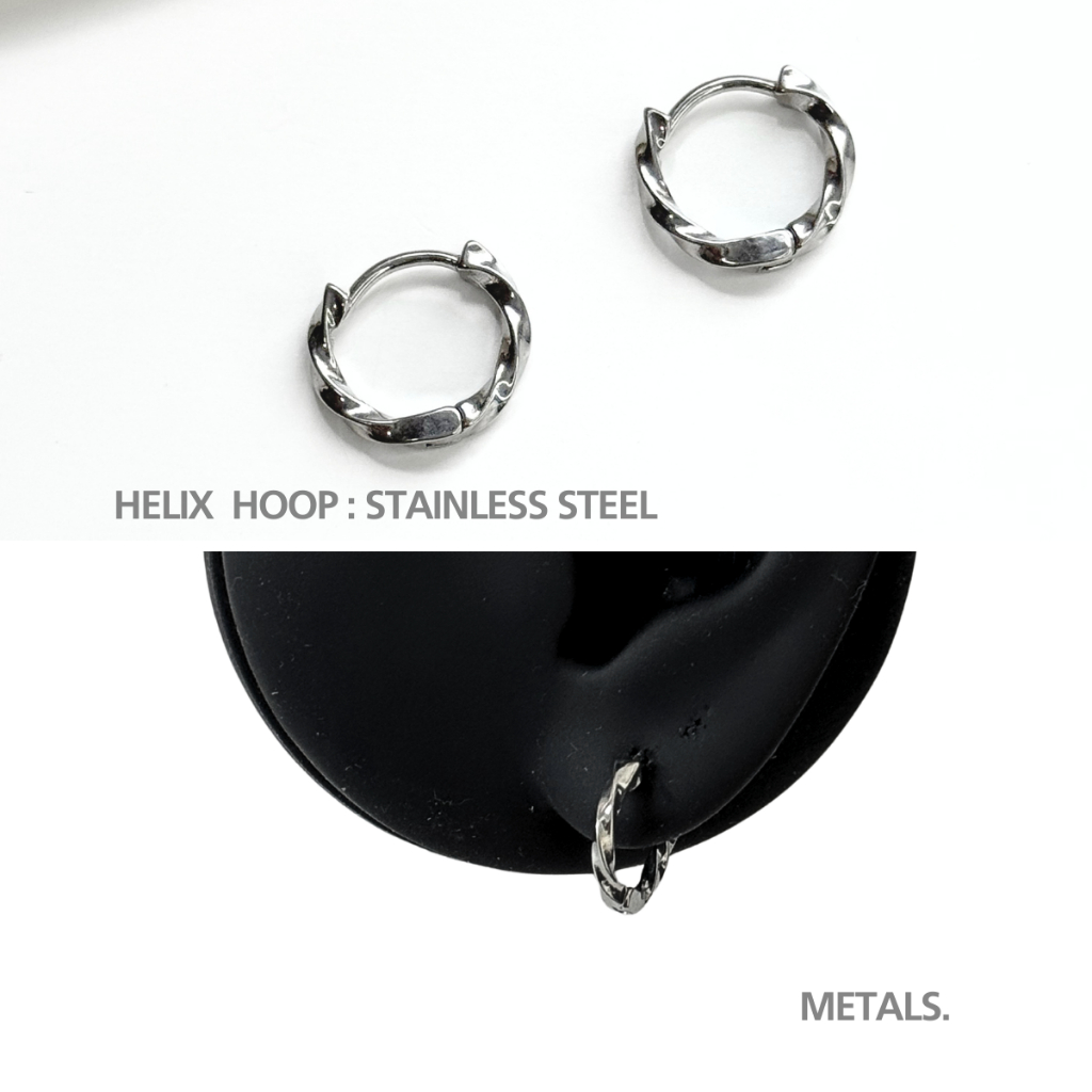 METALS HELIX HOOP STAINLESS STEEL (WATERPROOF) EH26