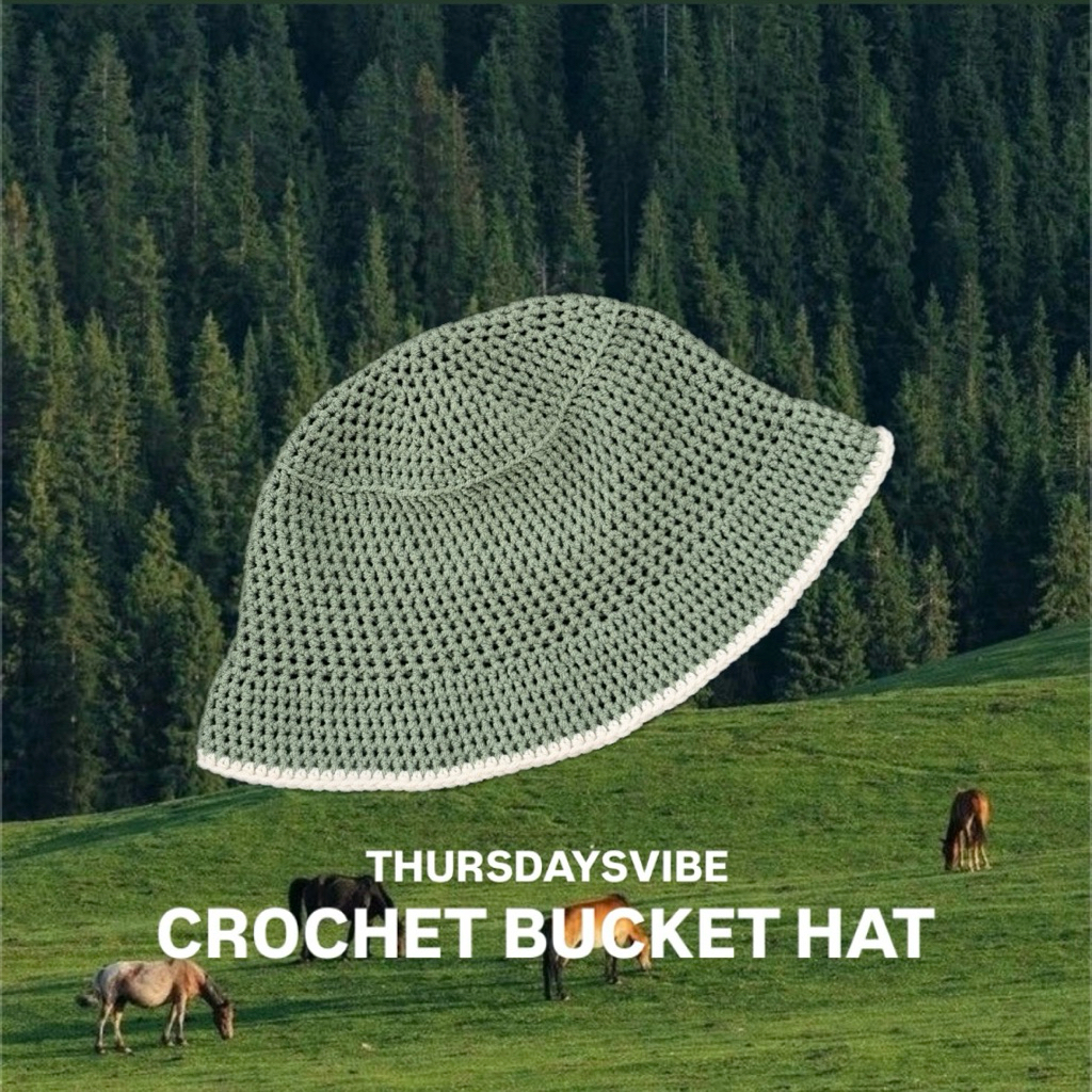 Basic bucket hat yarn ꒰ “̮ ꒱ หมวกบักเก็ตไหมพรมสีพื้น ꒰ “̮ ꒱