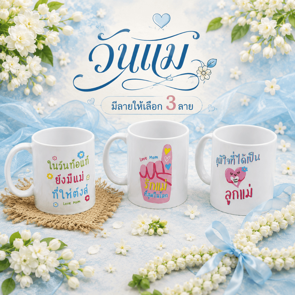ของขวัญวันแม่ ของขวัญให้แม่ วันแม่ แก้วกาแฟ แก้วมัค มีให้เลือก 3 ลาย