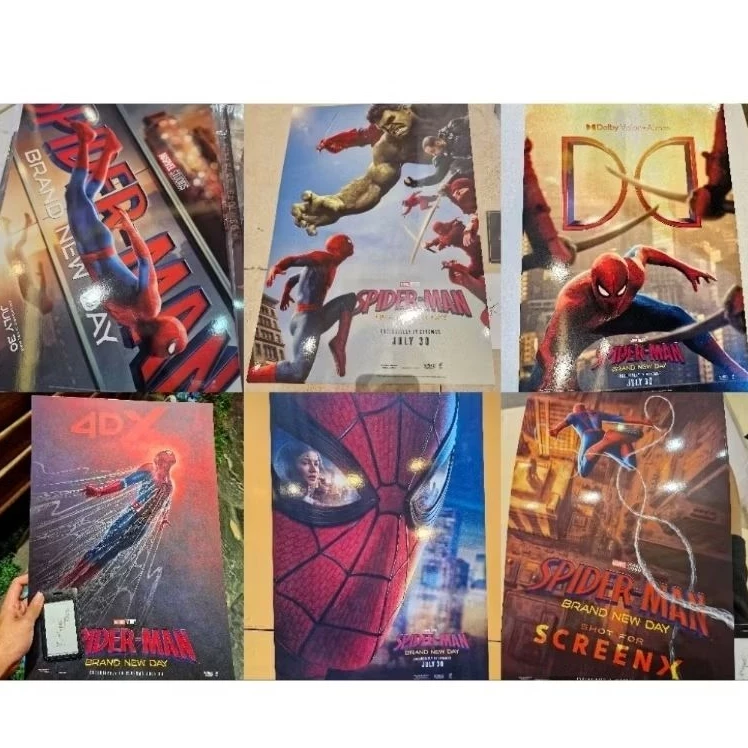 มินิโปสเตอร์ของแท้ Spiderman Brand new day 13×19นิ้ว ทุกระบบ เข็มกลัด จากโรงภาพยนตร์ 4DX Screenx Dolby vision