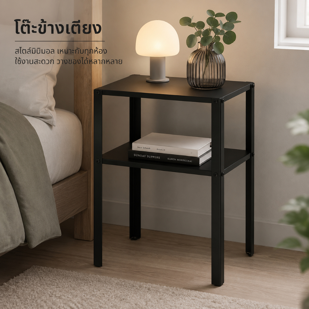 โต๊ะข้างเตียง มี 2 สี 2 ขนาด 37x28 ซม. และ 42x34 ซม. KNARREVIK