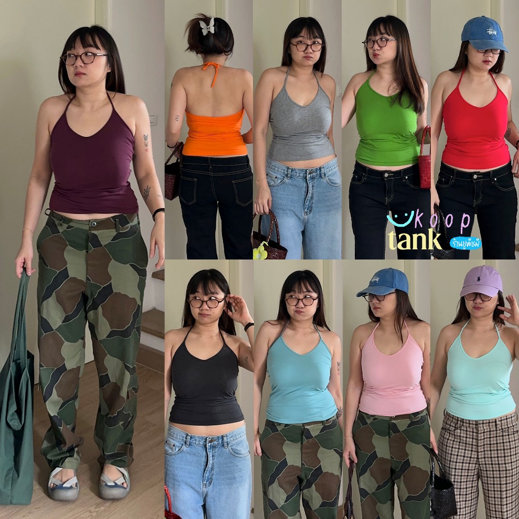 *มีส่งด่วน* upeachme(F10) Koop Tank เสื้อสายเดี่ยวคอผูกเปิดหลังยาวเต็มตัว สายเดี่ยวผูกคอ สายเดี่ยวยาวเต็มตัว
