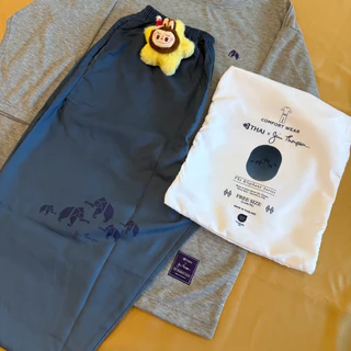🎉 ส่งด่วน ชุดนอนการบินไทย สีกรม JIM THOMPSON x THAIAIRWAYS ของดี