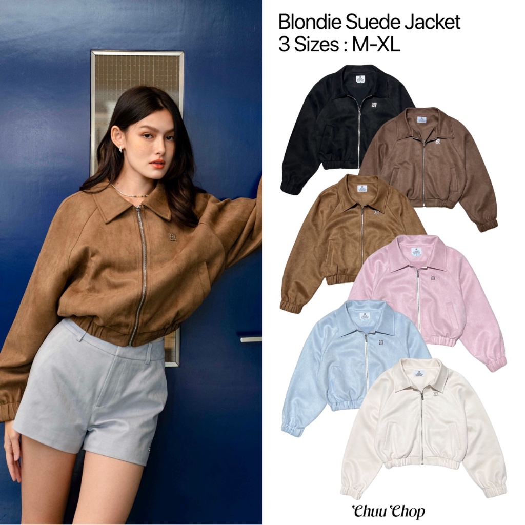 CHUUCHOP - (M-XL) Blondie Suede Jacket เสื้อแจ็คเก็ตหนังกลับ