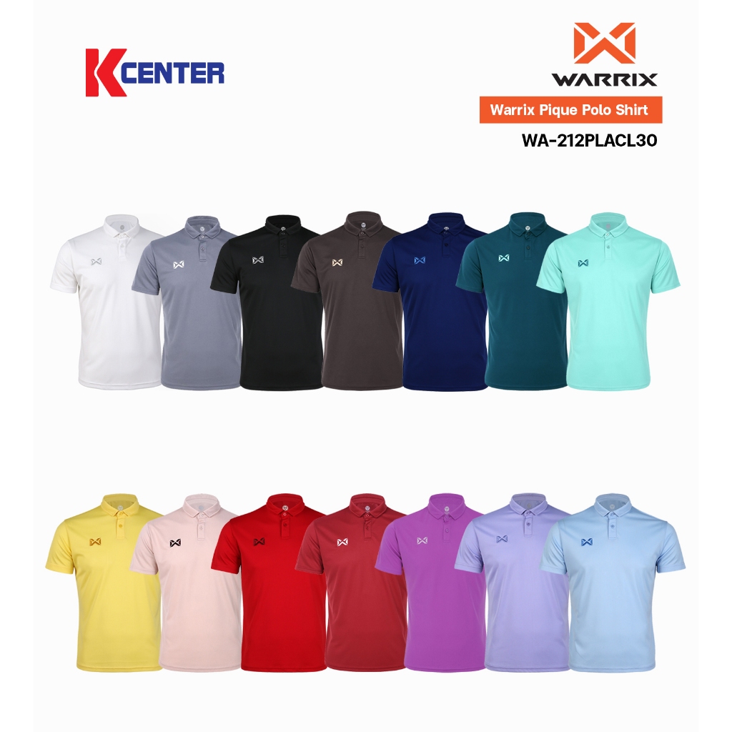 Warrix เสื้อโปโลแขนสั้น รุ่น PIQUE WA-212PLACL30 *ไม่มีกระเป๋า*