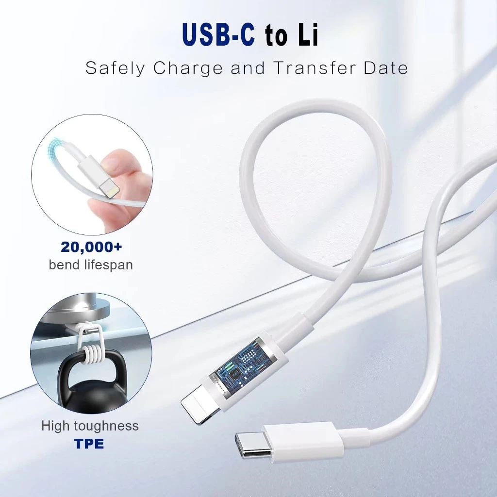 【รับประกัน 1 ปี】PD 30W 45W สายชาร์จ+หัวชาร์จ Fast Charger Type-C to Li สำหรับ i6 i7 i8 x xr i11 i12 i13 i14 thumbnail 7