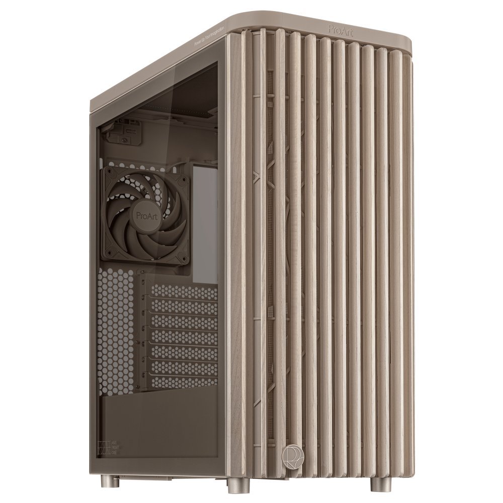 ASUS ProArt PA401 Wood Edition Beige Tempered Glass Panel Mid-Tower ATX Case