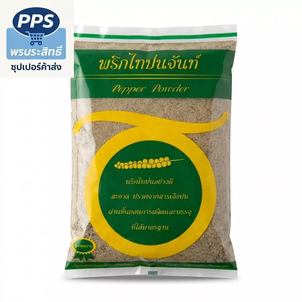 พริกไทยป่น 500g (พริกไทยจันท์) สะอาด ปลอดภัย 100% (ข้าวทอง)