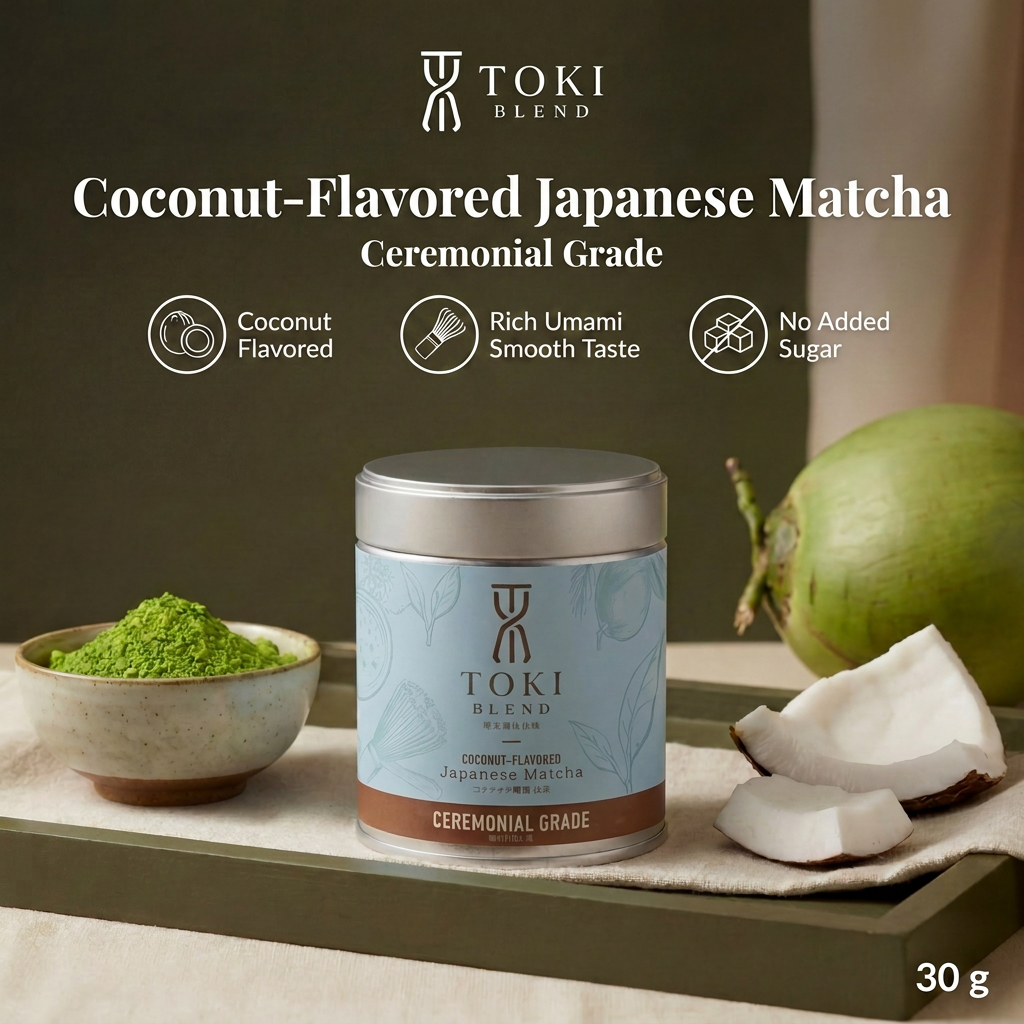 Matcha Powder Coconut Flavored | Ceremonial Grade | ผงมัทฉะกลิ่นมะพร้าว 30g