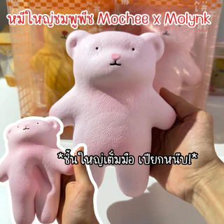 🔅พร้อมส่ง สกุชชี่ หมีกล่องใหญ่ Mochee x Molynk มีสอง2 ชมพูพีช ขนมปัง