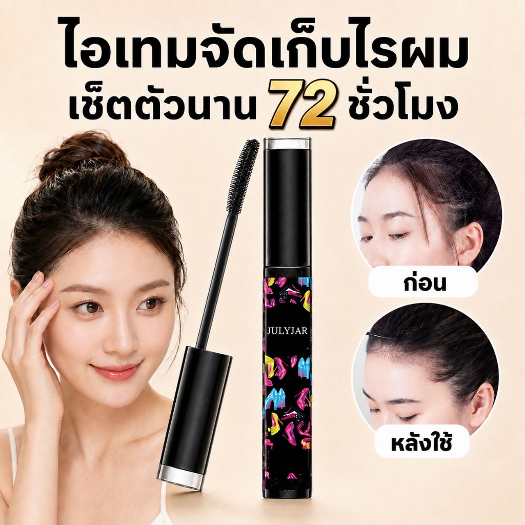 มาสคาร่าเก็บไรผม มาสคาร่าเก็บลูกผม เจลจัดแต่งทรงผม เก็บผมชี้ฟู เนื้อเจลใส ไม่เหนียว ติดทนนาน