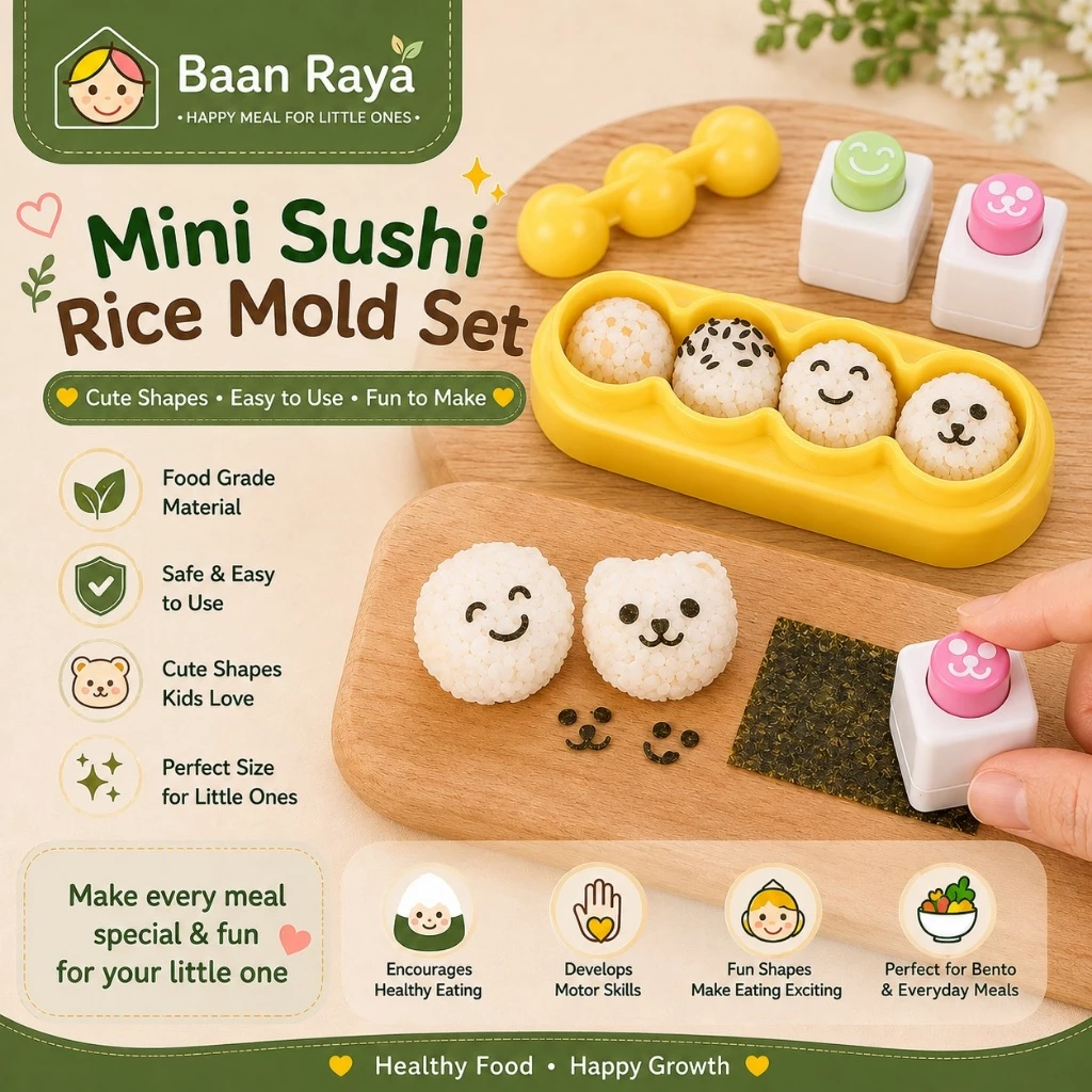 🐻🍙รวมอุปกรณ์แม่พิมพ์ข้าวปั้นเด็ก🍱เบนโตะ ซูชิ DIY Rice Mold Bento Sushi Maker Seaweed Cutter BLW Food Prep Baan Raya