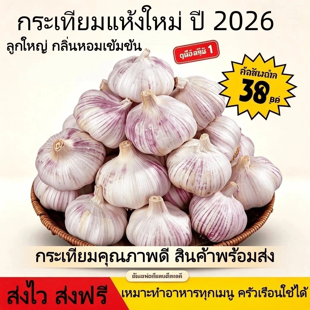 กระเทียมหัว และ กระเทียมกลีบ ลูกใหญ่ กลิ่นหอมเข้มข้น มี 500g/1kg ส่งฟรี มีบริการส่งด่วน ใช้ปรุงอาหารทุกเมนู