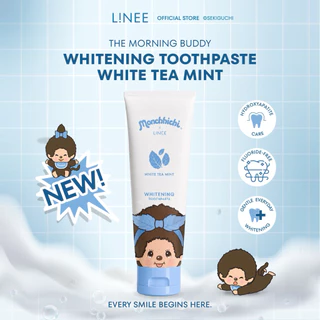 [สินค้าพร้อมส่ง]ยาสีฟันLinee x Monchhichi ลิขสิทธิ์แท้ กลิ่นชาขาวมิ้นต์ | สุ่มฟรี พวงกุญแจมอนชิชิ 1ชิ้น ทุกกล่อง