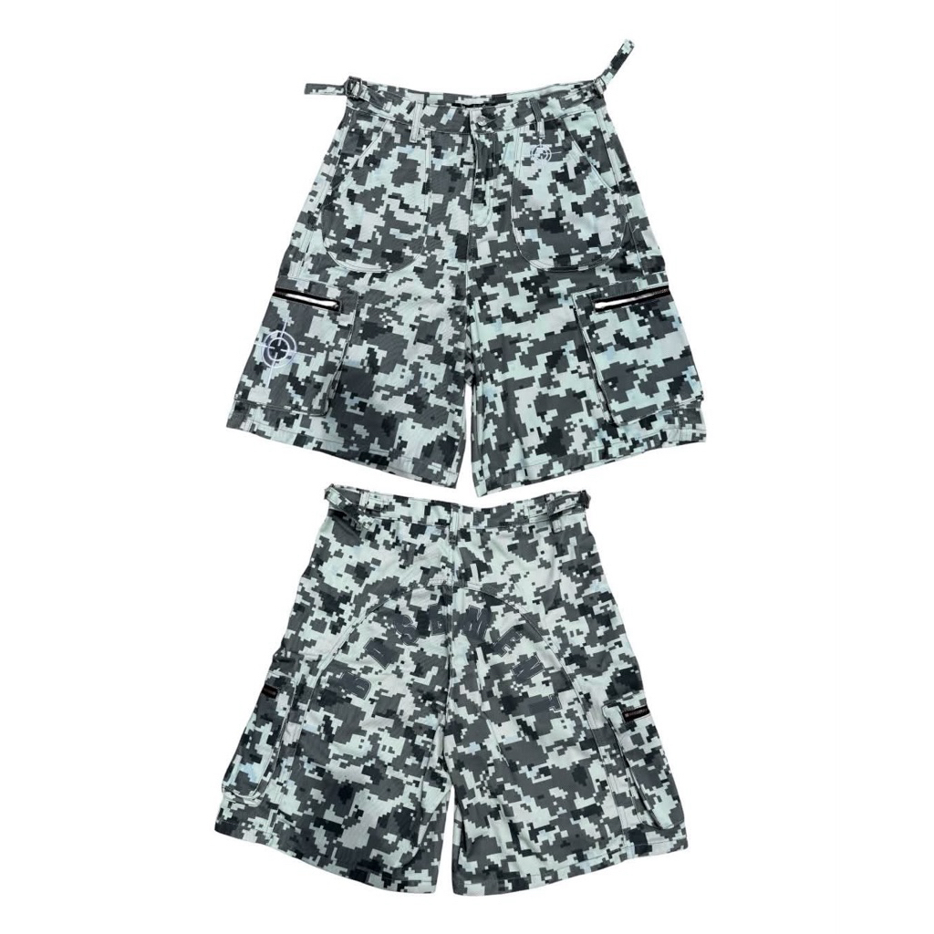 BASEMENT FIELD OPS CARGO SHORTS — ICE CAMO