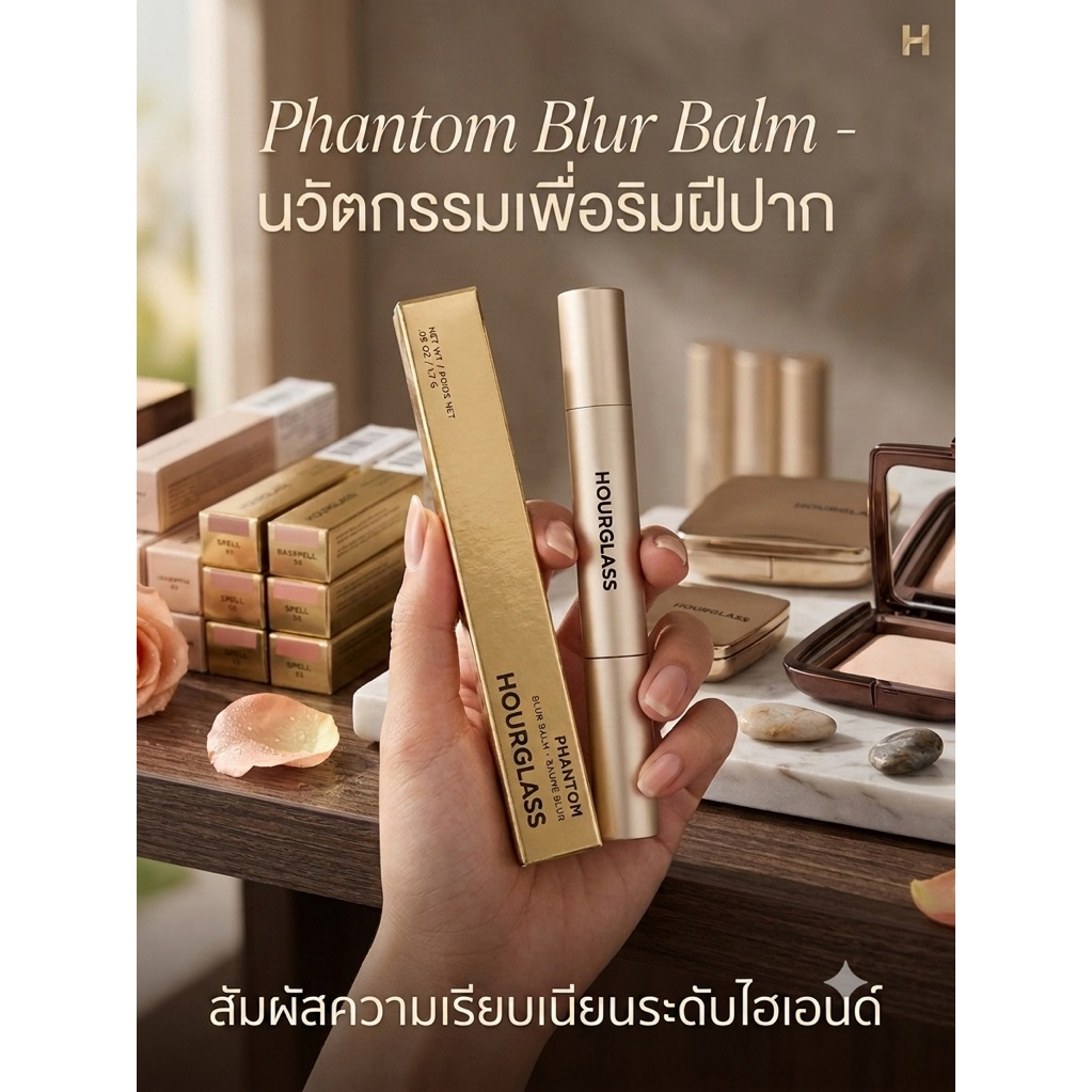 ป้ายไทย_ของแท้100%_HOURGLASS PHANTOM BLUR LIP BALM 1.7g