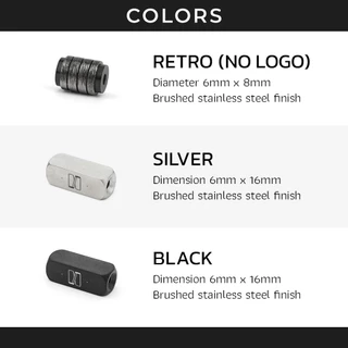 N.IX กำไลหิน The Classic - Volcanic หินโอนิกซ์ หินลาวา ขนาด 6มม. 8มม. 10มม. (Retro, Black, Silver)