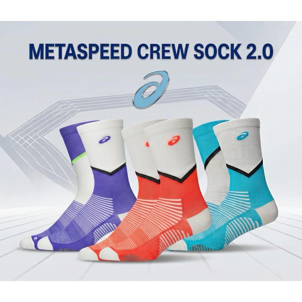 ถุงเท้าครึ่งแข้ง Asics METASPEED CREW SOCK 2.0 🔴🌐🔵