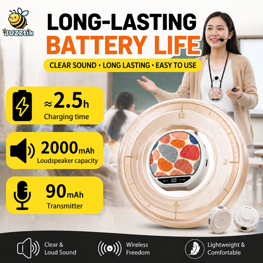 เครื่องขยายเสียงพกพาขนาดเล็กน่ารักแบบไร้สายพร้อมลำโพงบลูทูธ 5.4 และไมโครโฟนแบบหนีบแม่เหล็ก