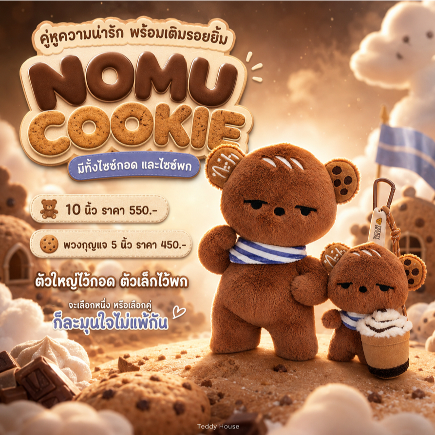 Teddy House : Nomu 10 นิ้ว ตุ๊กตาน้องโนมุ ของขวัญ พกพาง่าย น่ารักทุกวัน