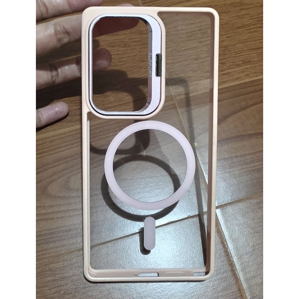 case เคสโทรศัพท์ ซัมซุง Samsung S25 Ultra สีใส ขอบชมพู มือสอง สภาพดีค่ะ