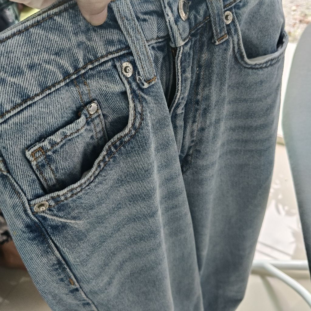 Jeans H&M กางเกงยีนส์mom jeans