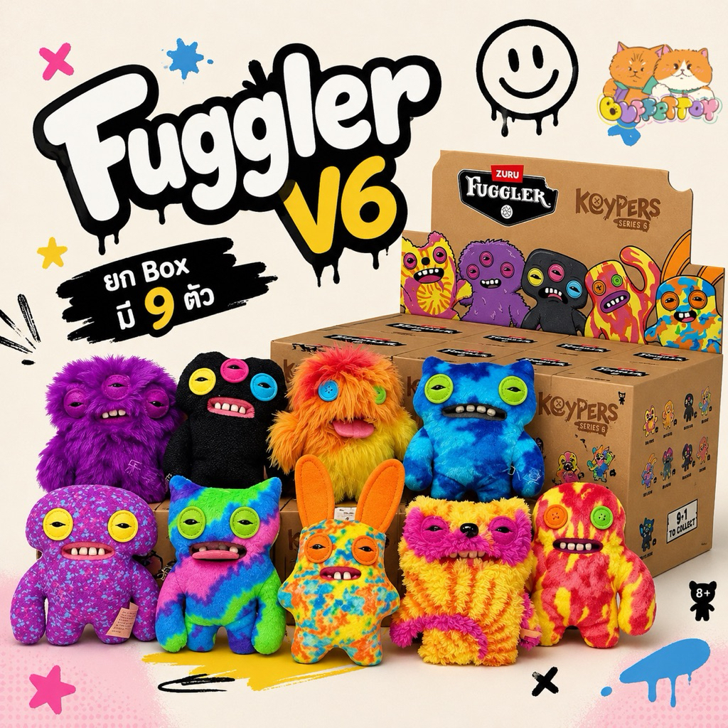 [ พร้อมส่งในไทย ] Fuggler Keypers Series V6 ยกbox 9 ตัว เป็นพวงกุญแจ
