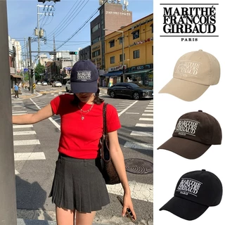 MARITHE Francois girbaud หมวกแก๊ปผ้าฝ้ายแต่งโลโก้ สไตล์เดียวกันสำหรับผู้ชายและผู้หญิง สไตล์คู่รัก