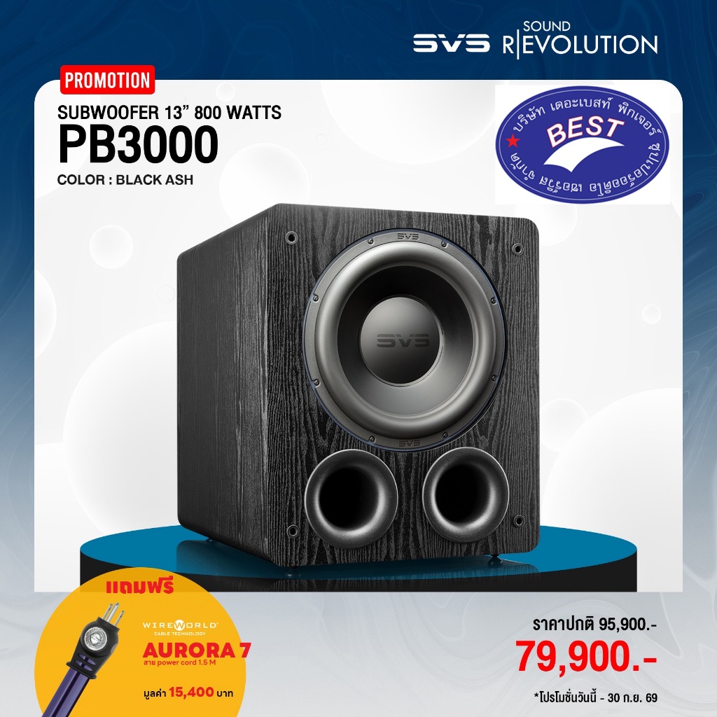 SVS PB3000 13" Subwoofer (Black Ash)