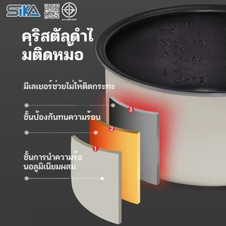 AOQU หม้อหุงข้าวอัจฉริยะ 4L 1300W หม้อหุงข้าวความจุขนาดใหญ่พร้อมเวลาจอง Rice Cooker 3L 2L 1.2L
