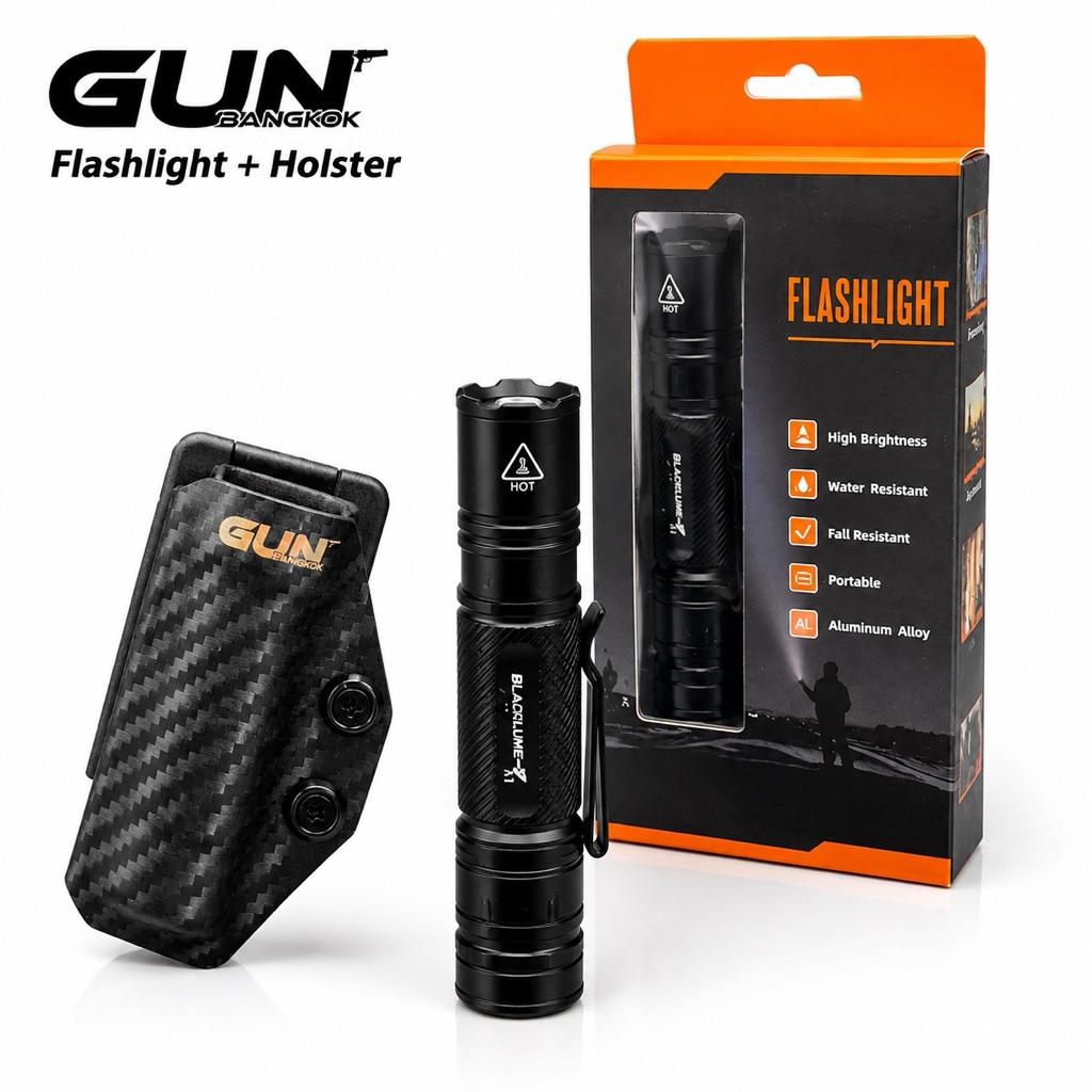 Tactical Flashlight พร้อมซอง Kydex by Gun Bangkok | ไฟฉาย Tactical พร้อมซอง​งาน  Handmade