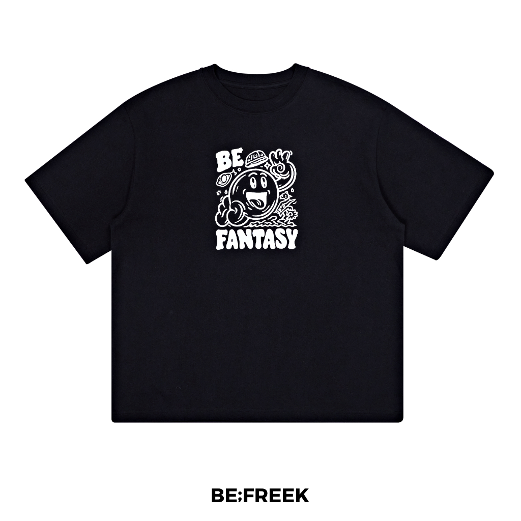 BE;FREEK เสื้อยืดสกรีนลาย BE FANTASY ทรง ORIGINAL สีดำ BE FANTASY ORIGINAL BLACK T-SHIRT