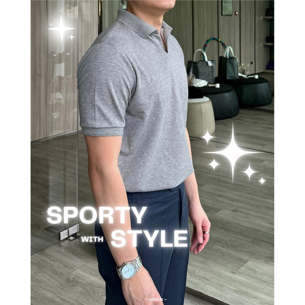 VINCH Sporty Polo Shirt | เสื้อโปโลผู้ชาย ทรงสปอร์ต มินิมอล