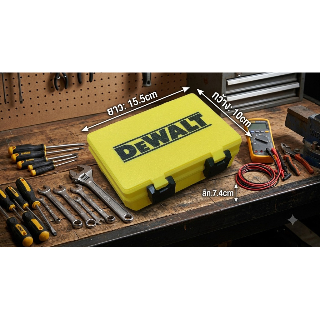 กล่องเก็บอุปกรณ์ DeWALT ขนาดกลางใส่เครื่องมือช่าง