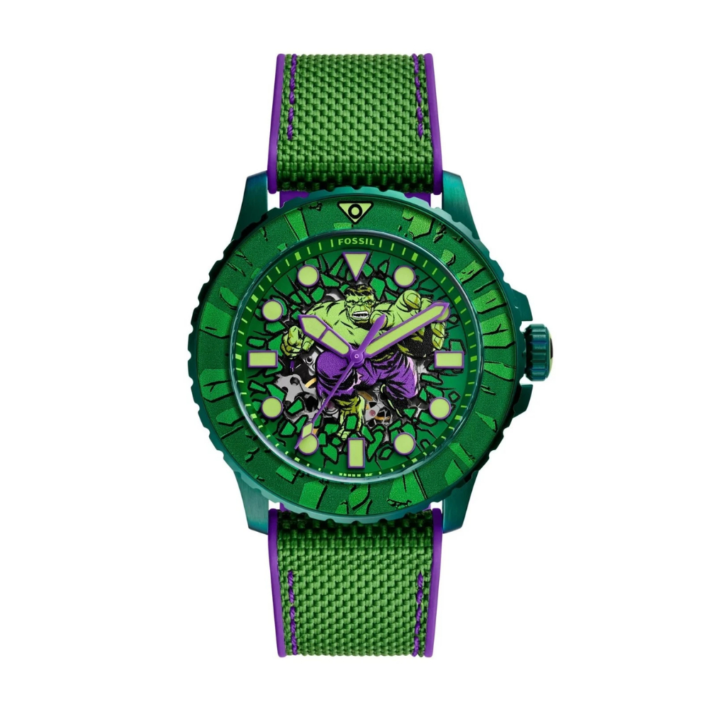 Fossil LE1246SET Marvel x Fossil Limited-Edition Incredible Hulk Automatic Watch 45MM นาฬิกาข้อมือ นาฬิกาผู้ชาย