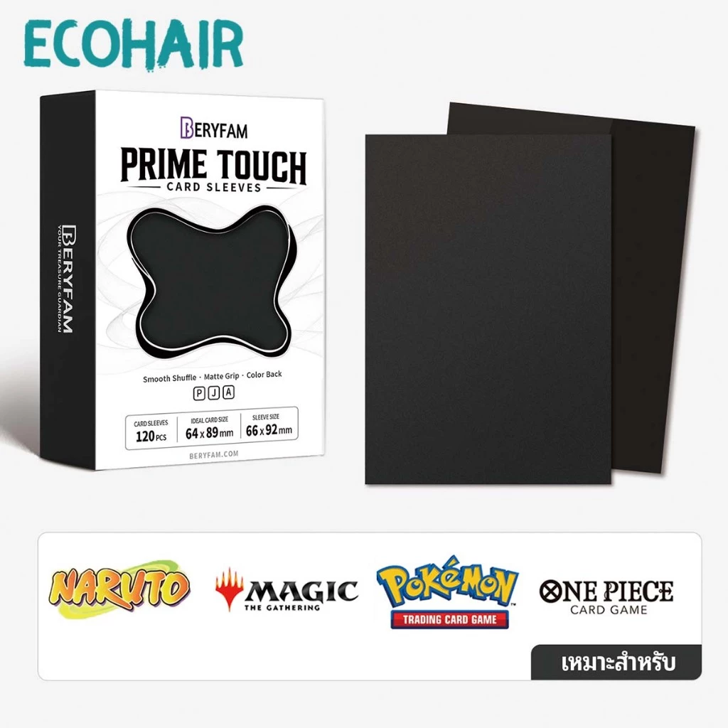120ใบ BERYFAM ซองใส่การ์ดสี สลีฟ สำหรับ วันพีซ นารูโตะ โปเกมอน Disney Lorcana PRIME TOUCH ซองใส่การ์ด matte Blueberry
