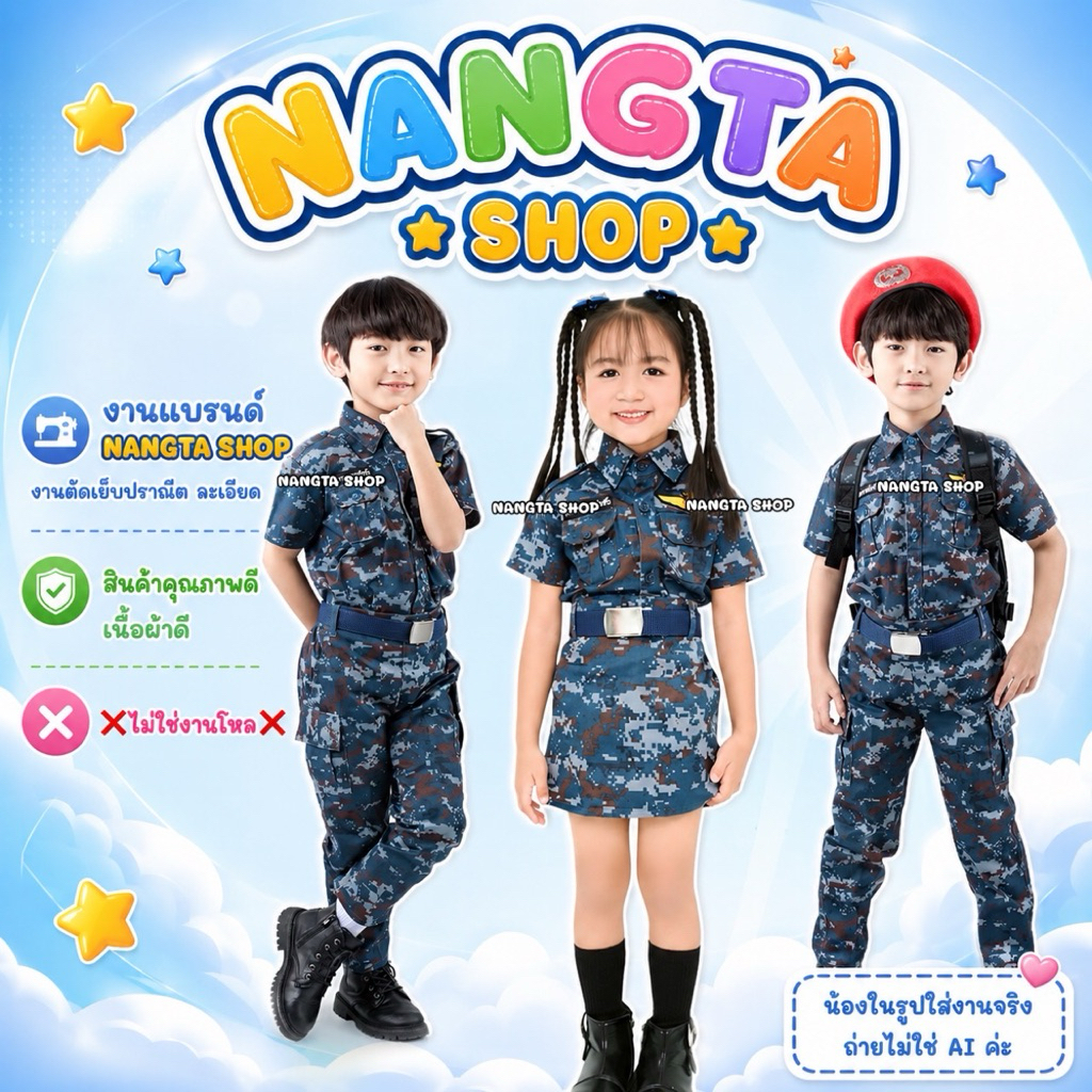 ชุดพราง ทอ. เด็ก แบรนด์ Nangta Shop สินค้าพร้อมส่ง