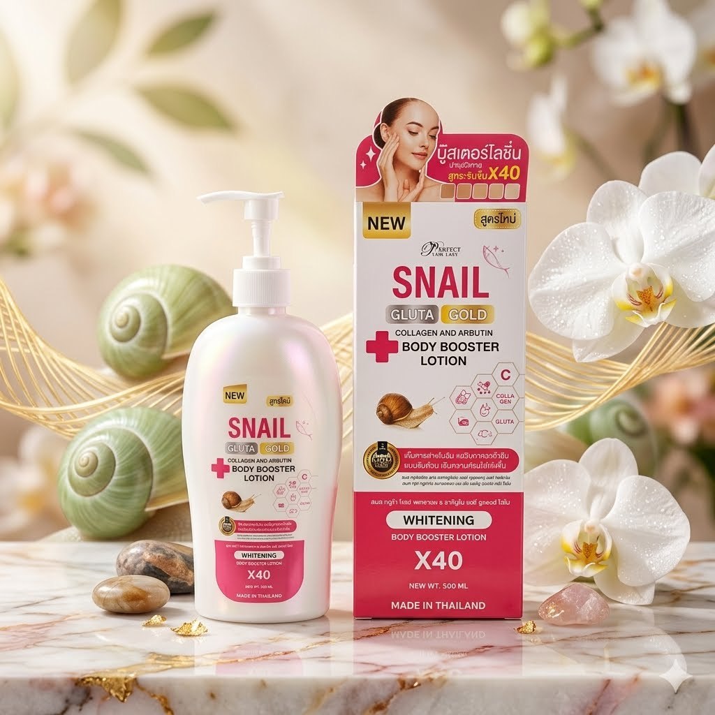 SNAIL GLUTA COLLAGEN GOLD WHITENING BODY LOTION x 40 ขนาด 500ml