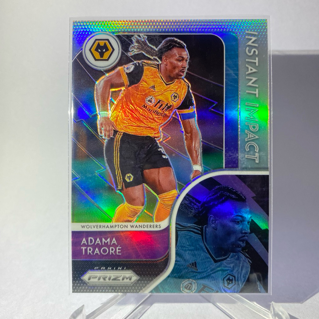 การ์ดนักฟุตบอล ADAMA TRAORE, WOLVERHAMTON, (PRIZM), INSTANT IMPACT, PANINI PRIZM 2020, No.8