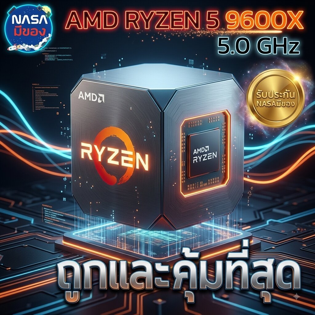 CPU AMD RYZEN 5 9600X 3.9 GHz (SOCKET AM5) ถูกและคุ้มที่สุด ของใหม่