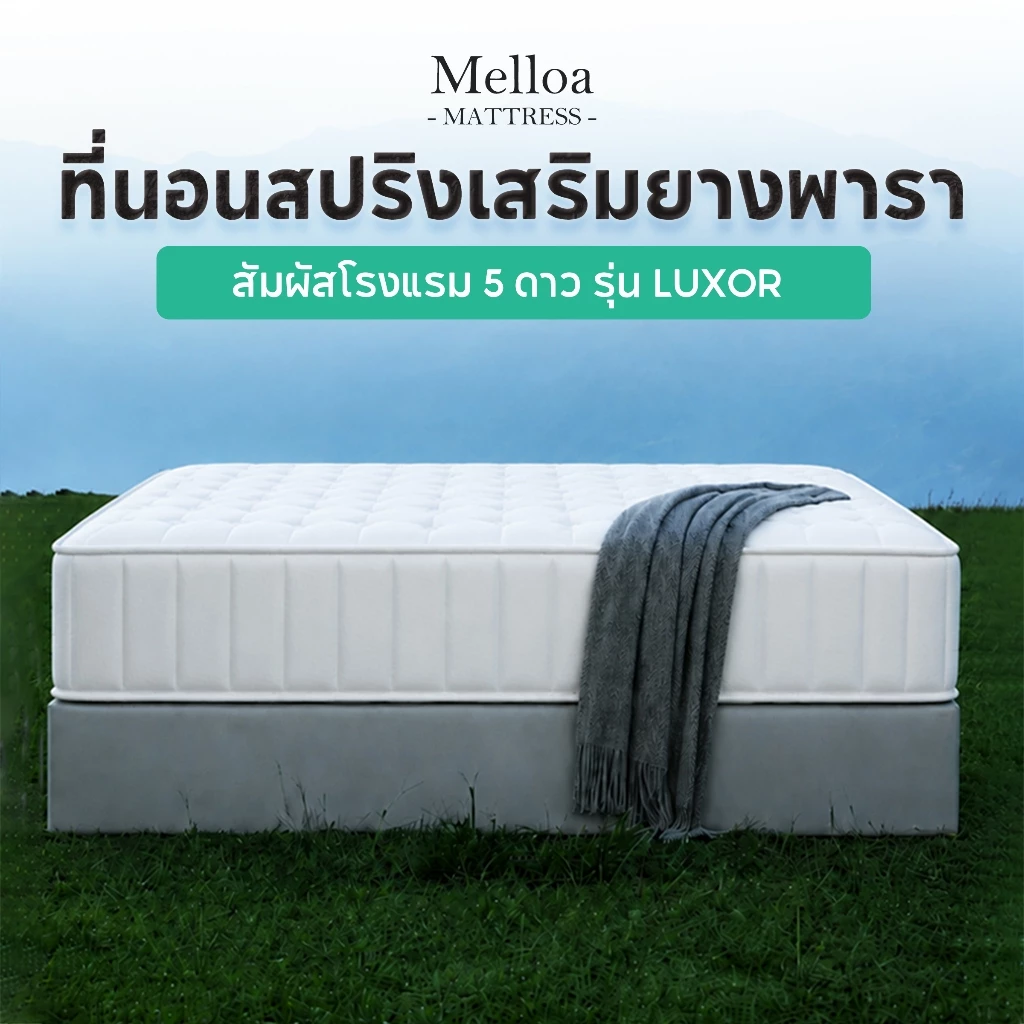 ที่นอนสปริงเสริมยางพารา ที่นอนพ็อกเก็ตสปริง หนา 8 นิ้ว รองรับกระดูกสันหลัง บรรเทาปวดหลัง สัมผัสโรงแรม 5 ดาว