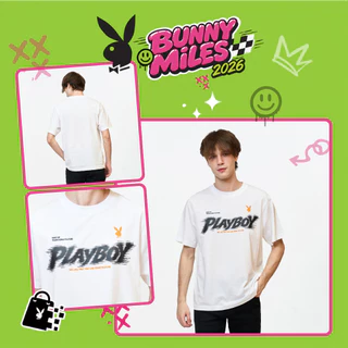 PLAYBOY 06PB เสื้อยืด เสื้อผ้าผู้ชาย/เสื้อ/เสื้อยืดสีขาว รุ่น P1MT265TB090WH