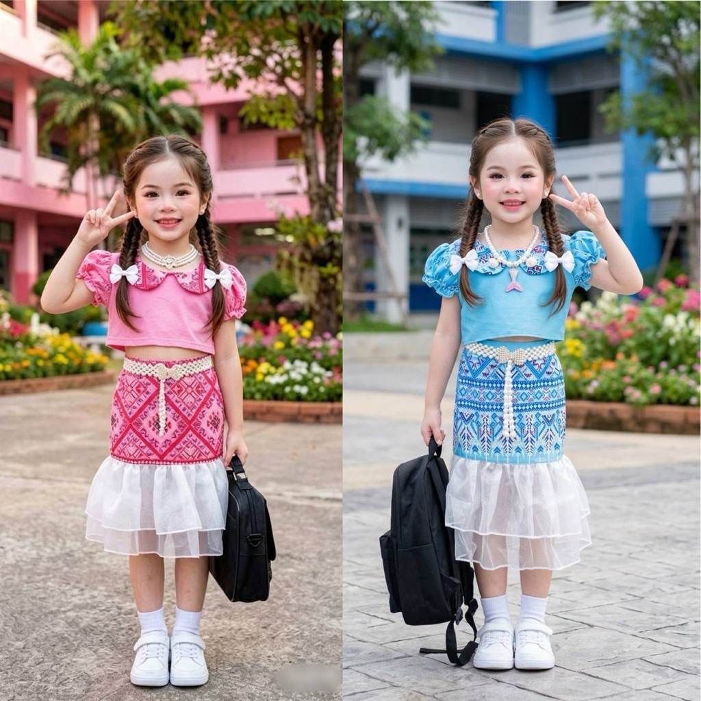 ❤️ชุดไทยหางปลาประยุกต์ลูกสาว 🌸น่ารักสุดๆ