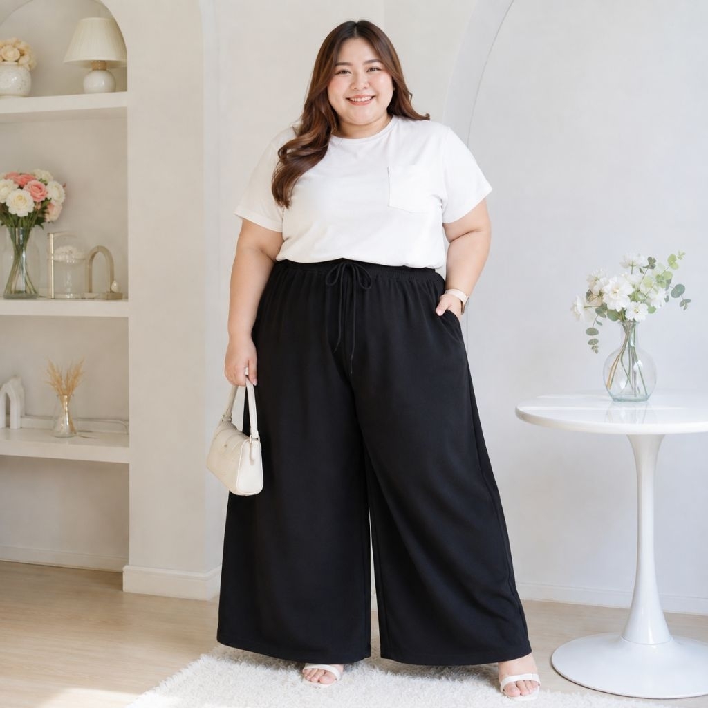 กางเกงขายาวไซส์ใหญ่ กางเกงคนอ้วน plussize เอว 40 ยืดถึง 60 นิ้ว