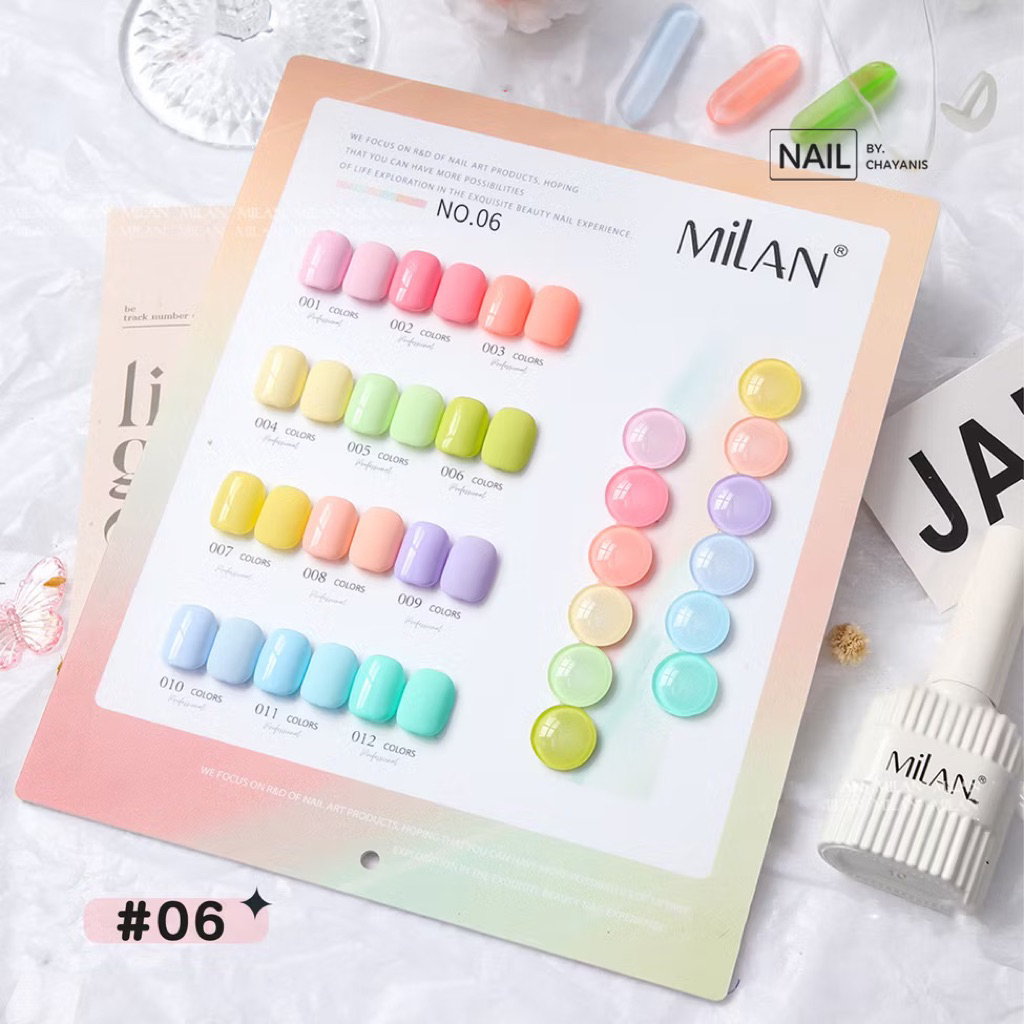 เซตสีเจล Milan 12 สี พร้อมชาร์ทโชว์ [พร้อมส่งจากไทย]