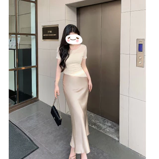 Hotgirl พร้อมส่ง S-XL กระโปรงหางปลา ความยาวปานกลาง สีพื้น สไตล์เกาหลี แฟชั่นฤดูร้อน สําหรับผู้หญิง