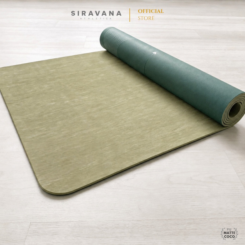 SIRAVANA เสื่อโยคะยางพารา รุ่น Mist 5 mm / PU Matt Coco Natural Rubber Yoga Mat — صورة 5