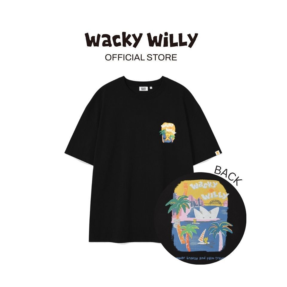 WACKY WILLY เสื้อยืดรุ่น Kiky Ocean Graphic Short Sleeve T-Shirt Black (80191SOCSSU_H5BKXX)