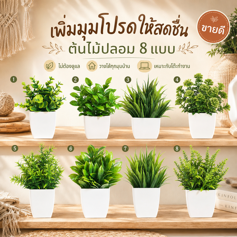 ถูกที่สุด ต้นไม้ปลอมตั้งโต๊ะพร้อมกระถาง ต้นไม้ประดิษฐ์มินิมอล แต่งบ้านแต่งคอนโด ไม่ต้องรดน้ำ พร้อมส่ง